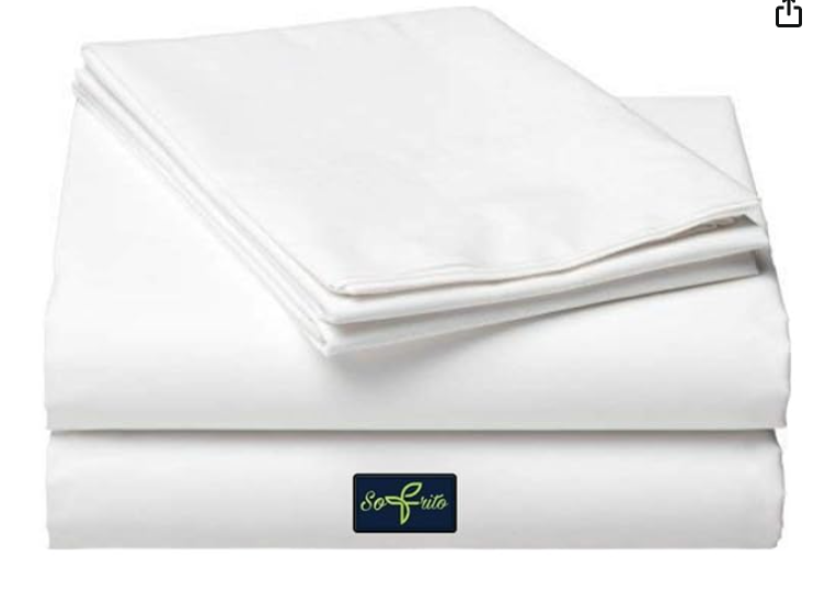 Sofrito by Comfi Cotton Bedsheet 100% Cotton (54"x90") Small Single Plain Solid White [Without Pillow Cover] - 120 TC Thick Cotton Fabric - Normal Quality