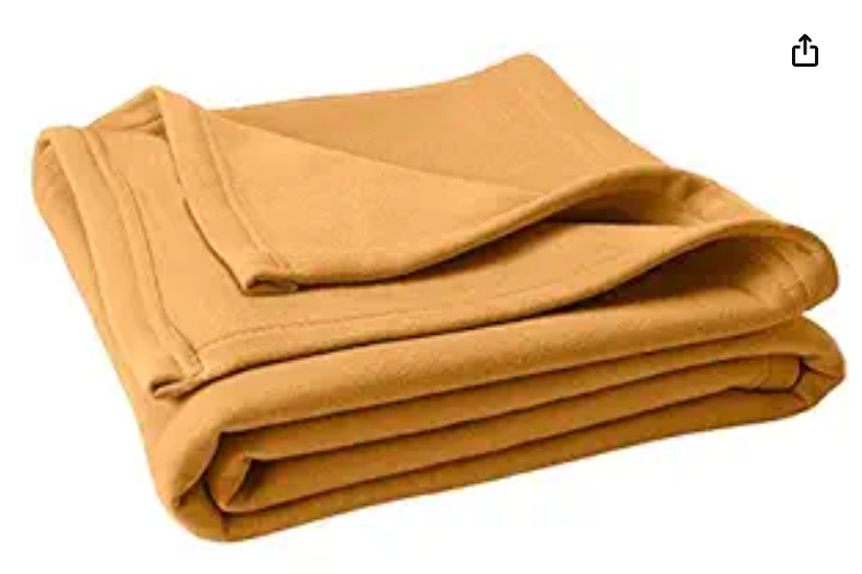 Home Stylish 300 TC All Season Solid/Plain Light Weight Polar Fleece Single Bed Blanket (152 x 230 cm,), Lightweight Gold, Single