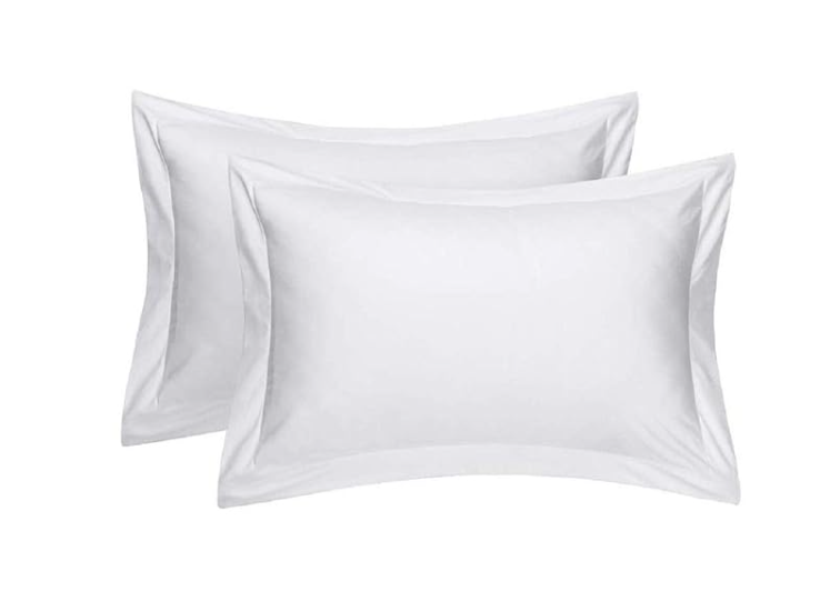 Oxford Pillow Cover Set of 2 Egyptian Cotton – 18" x 28" Pillow Cover - White Solid
