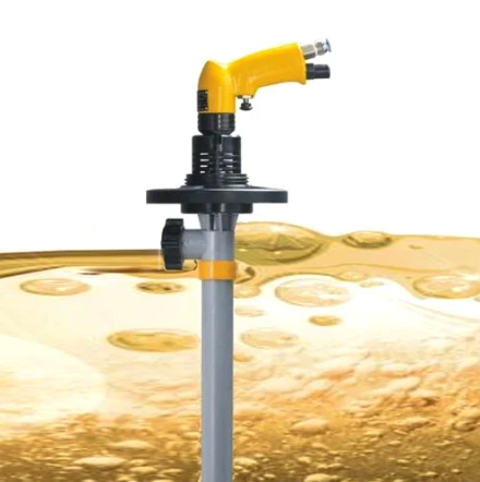 Hacop pneumatic PumpModel:- UV560P-1250Material of Construction:- All in PP (Shaft in SS316)For Liquids up to 500Cp Viscosity & max 60 degree celciusPump tube length:- 1250 MMPump Suitable for:- 1000 Lit. Container