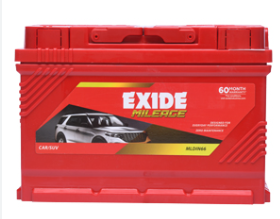 Exide make battery mileage mldin66lh (baka plate)
